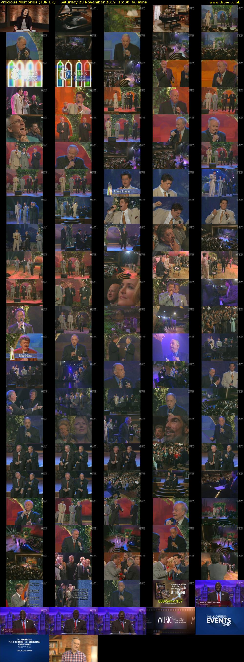 Precious Memories (TBN UK) Saturday 23 November 2019 16:00 - 17:00