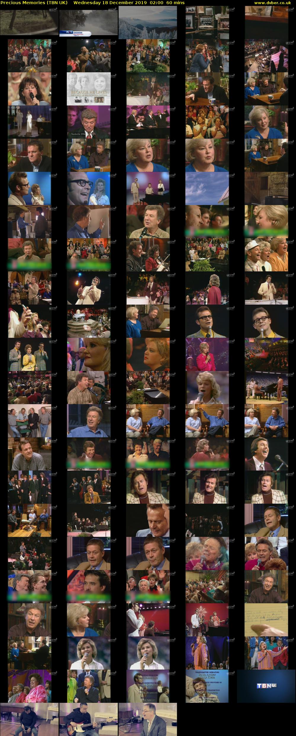 Precious Memories (TBN UK) Wednesday 18 December 2019 02:00 - 03:00