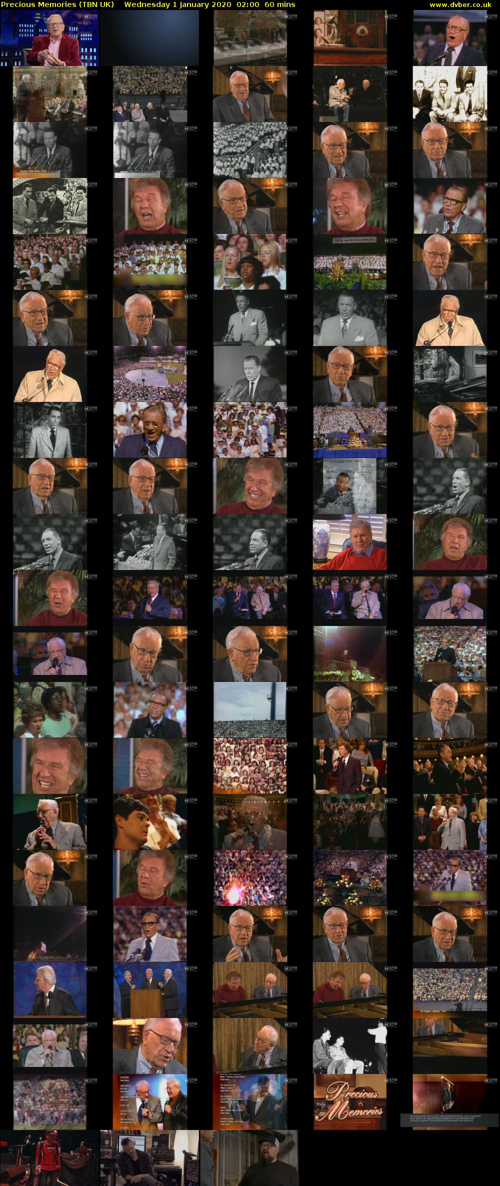 Precious Memories (TBN UK) Wednesday 1 January 2020 02:00 - 03:00