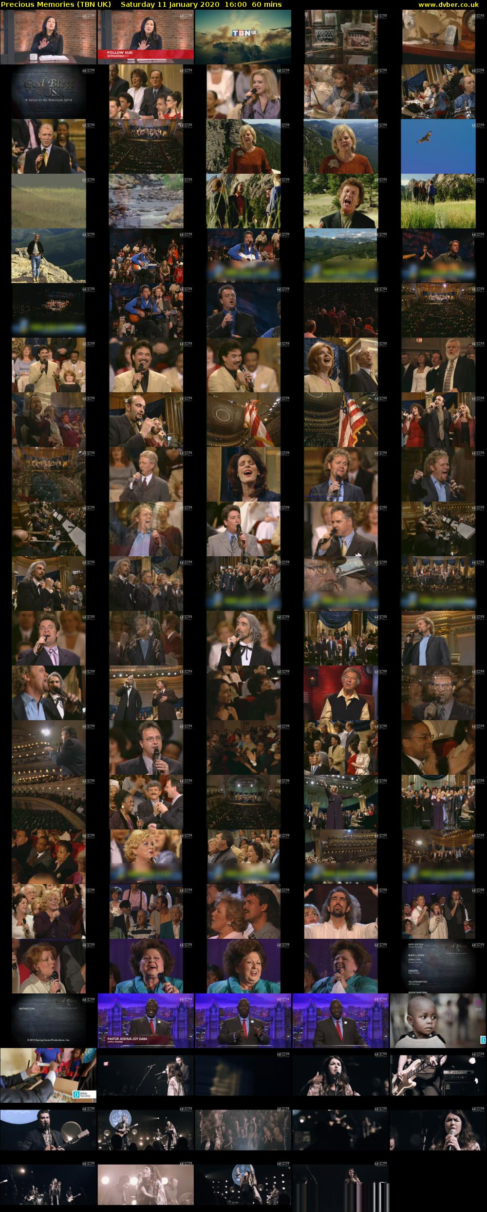 Precious Memories (TBN UK) Saturday 11 January 2020 16:00 - 17:00