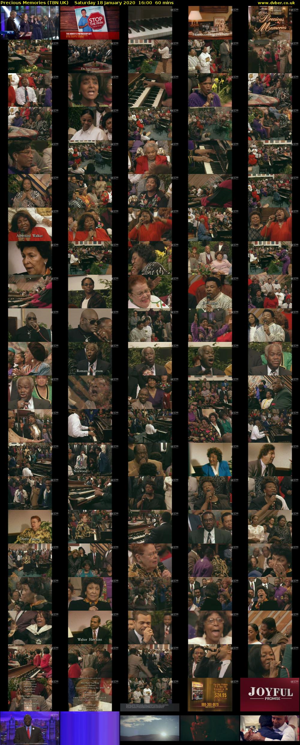 Precious Memories (TBN UK) Saturday 18 January 2020 16:00 - 17:00