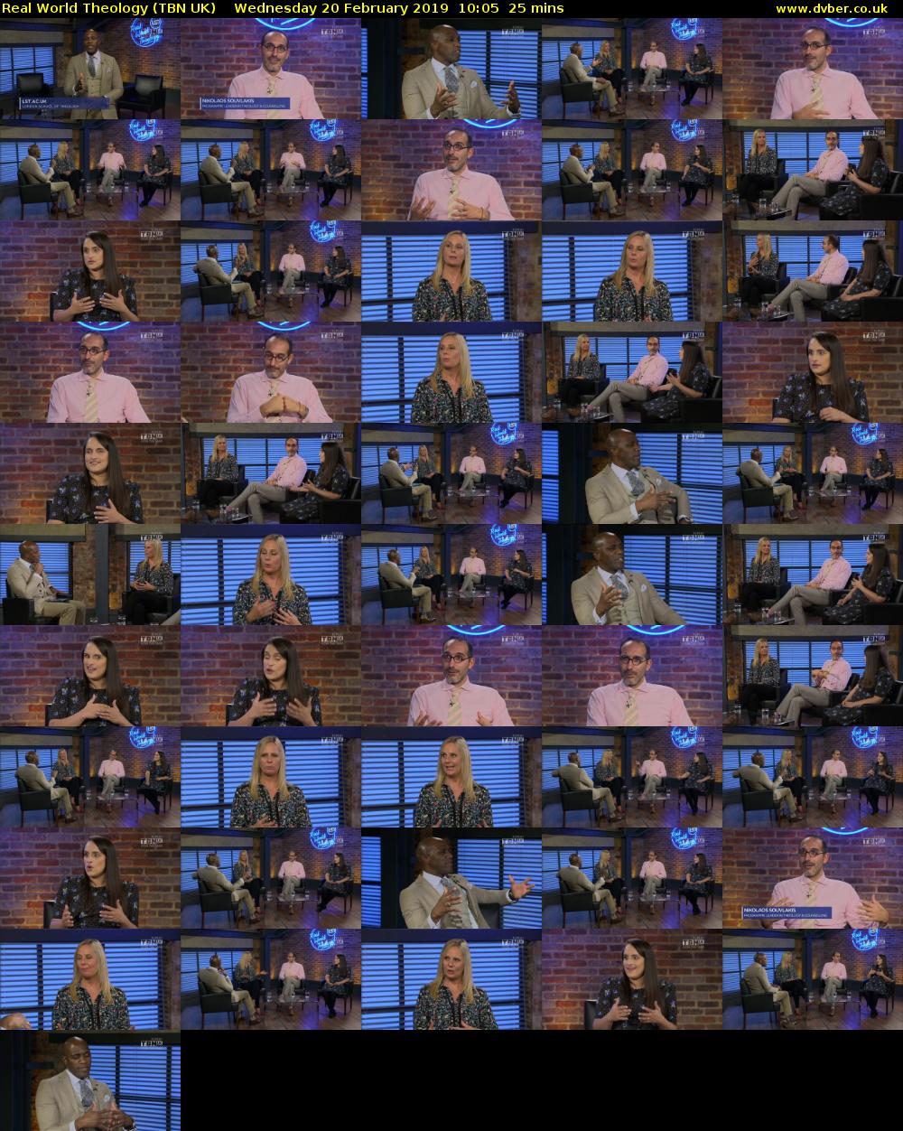 Real World Theology (TBN UK) Wednesday 20 February 2019 10:05 - 10:30