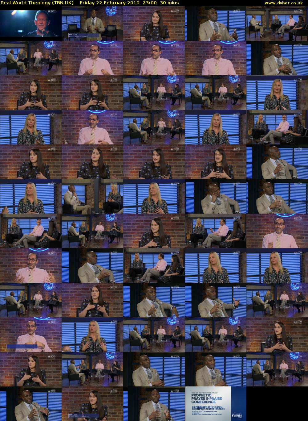 Real World Theology (TBN UK) Friday 22 February 2019 23:00 - 23:30