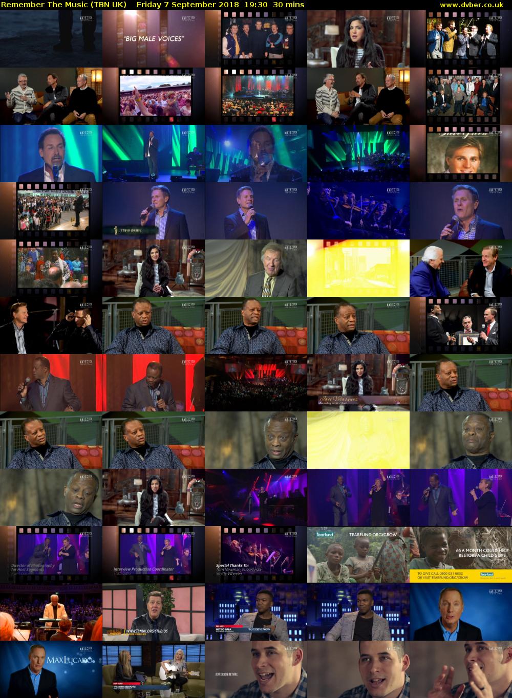 Remember The Music (TBN UK) Friday 7 September 2018 19:30 - 20:00