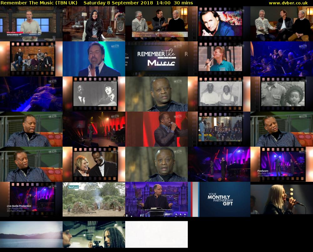 Remember The Music (TBN UK) Saturday 8 September 2018 14:00 - 14:30