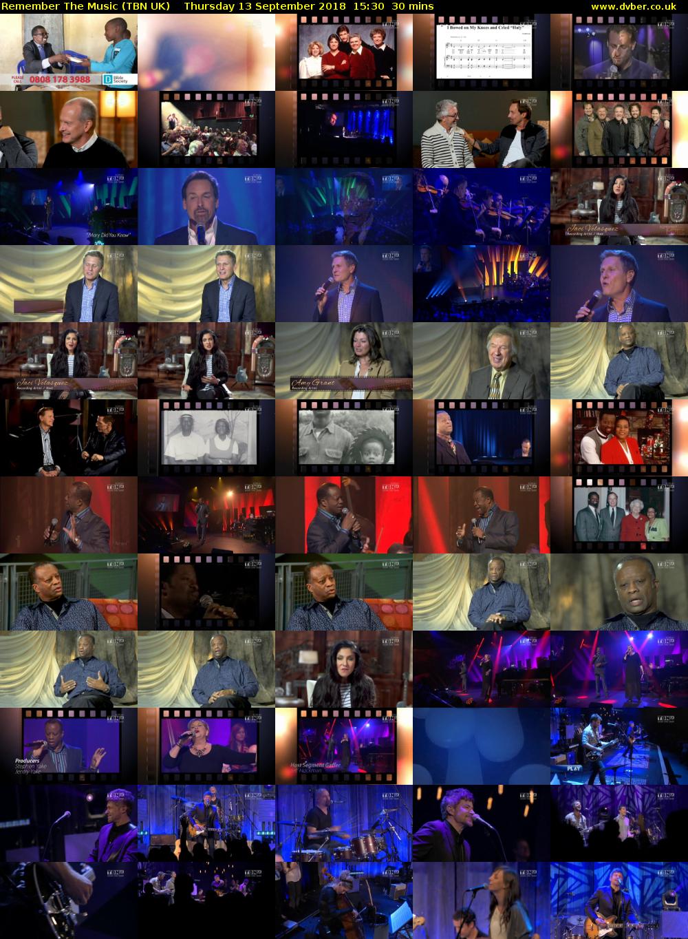 Remember The Music (TBN UK) Thursday 13 September 2018 15:30 - 16:00