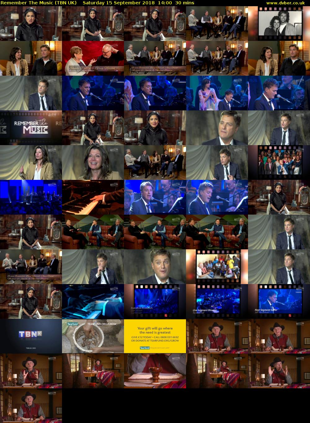 Remember The Music (TBN UK) Saturday 15 September 2018 14:00 - 14:30