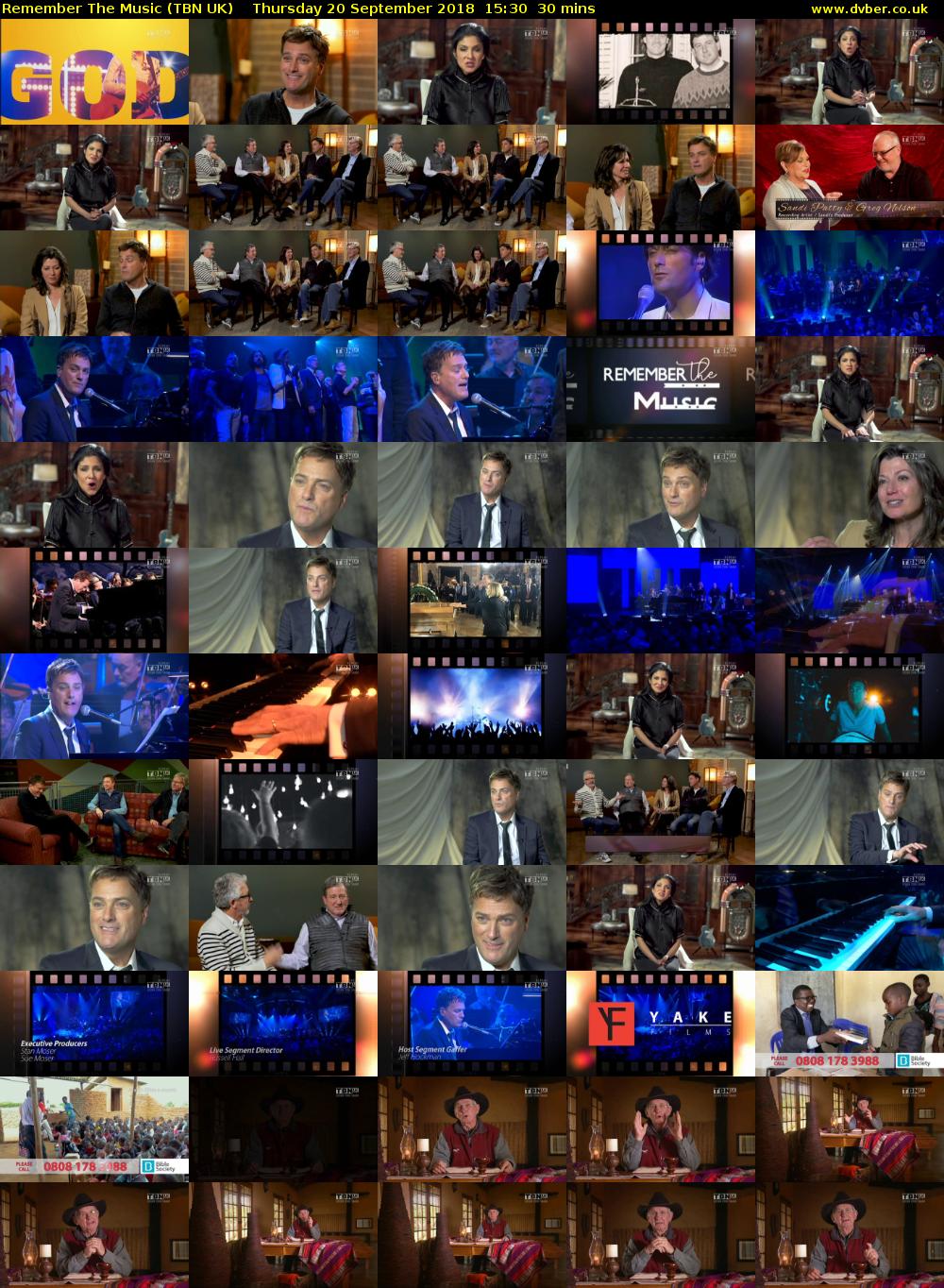 Remember The Music (TBN UK) Thursday 20 September 2018 15:30 - 16:00