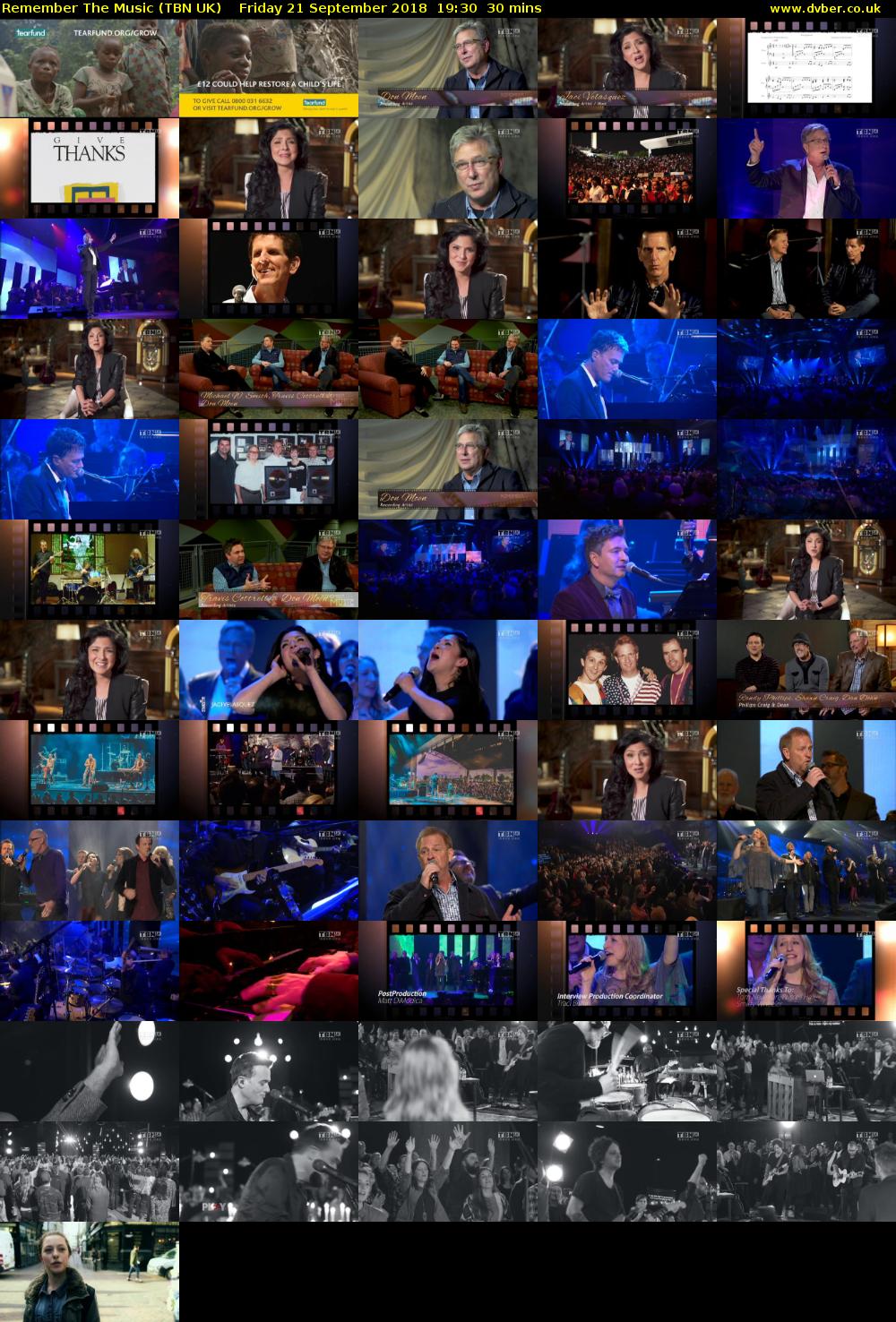 Remember The Music (TBN UK) Friday 21 September 2018 19:30 - 20:00