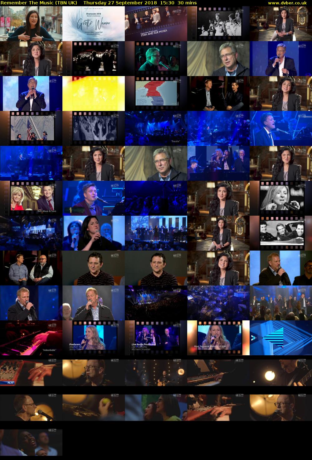 Remember The Music (TBN UK) Thursday 27 September 2018 15:30 - 16:00