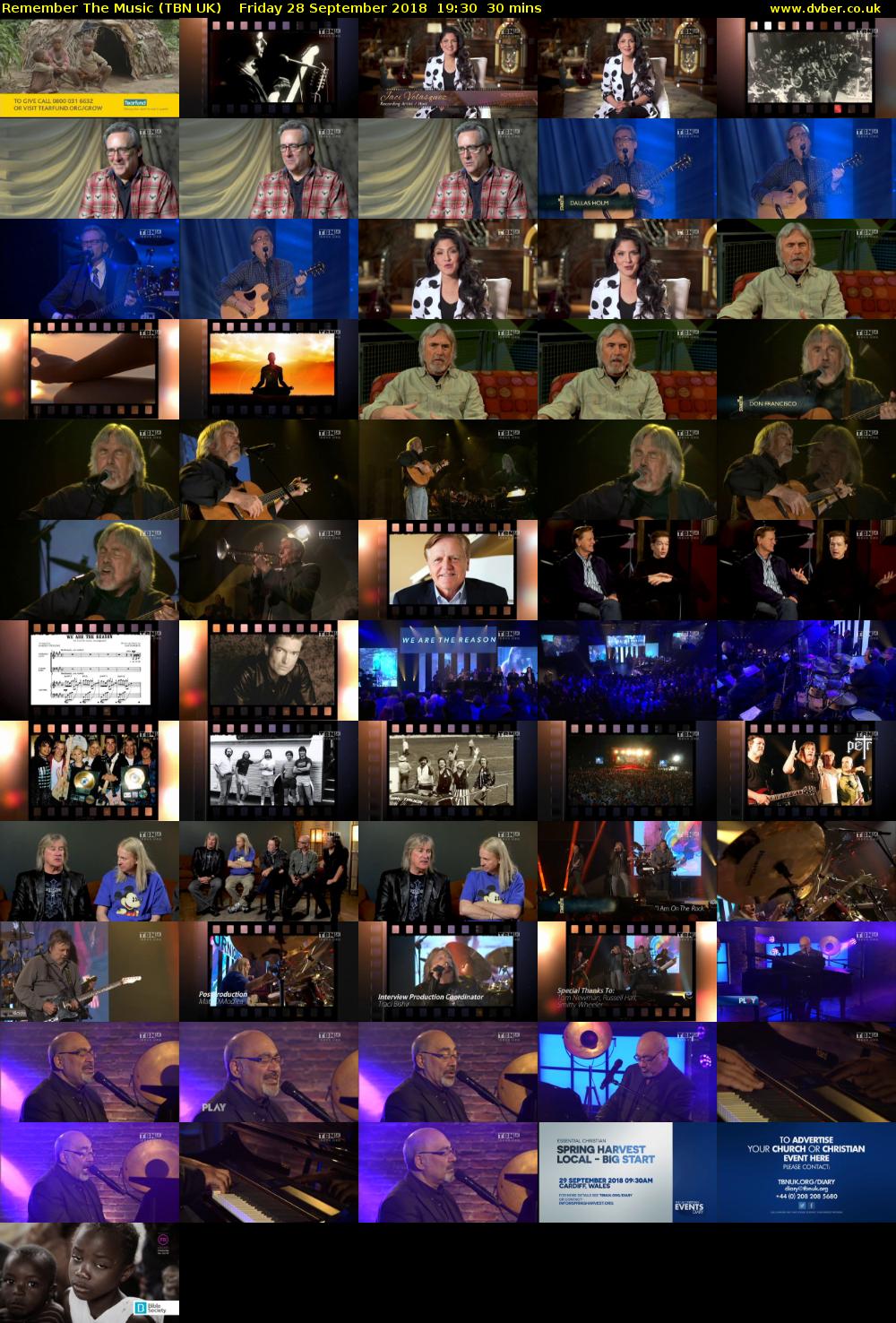 Remember The Music (TBN UK) Friday 28 September 2018 19:30 - 20:00