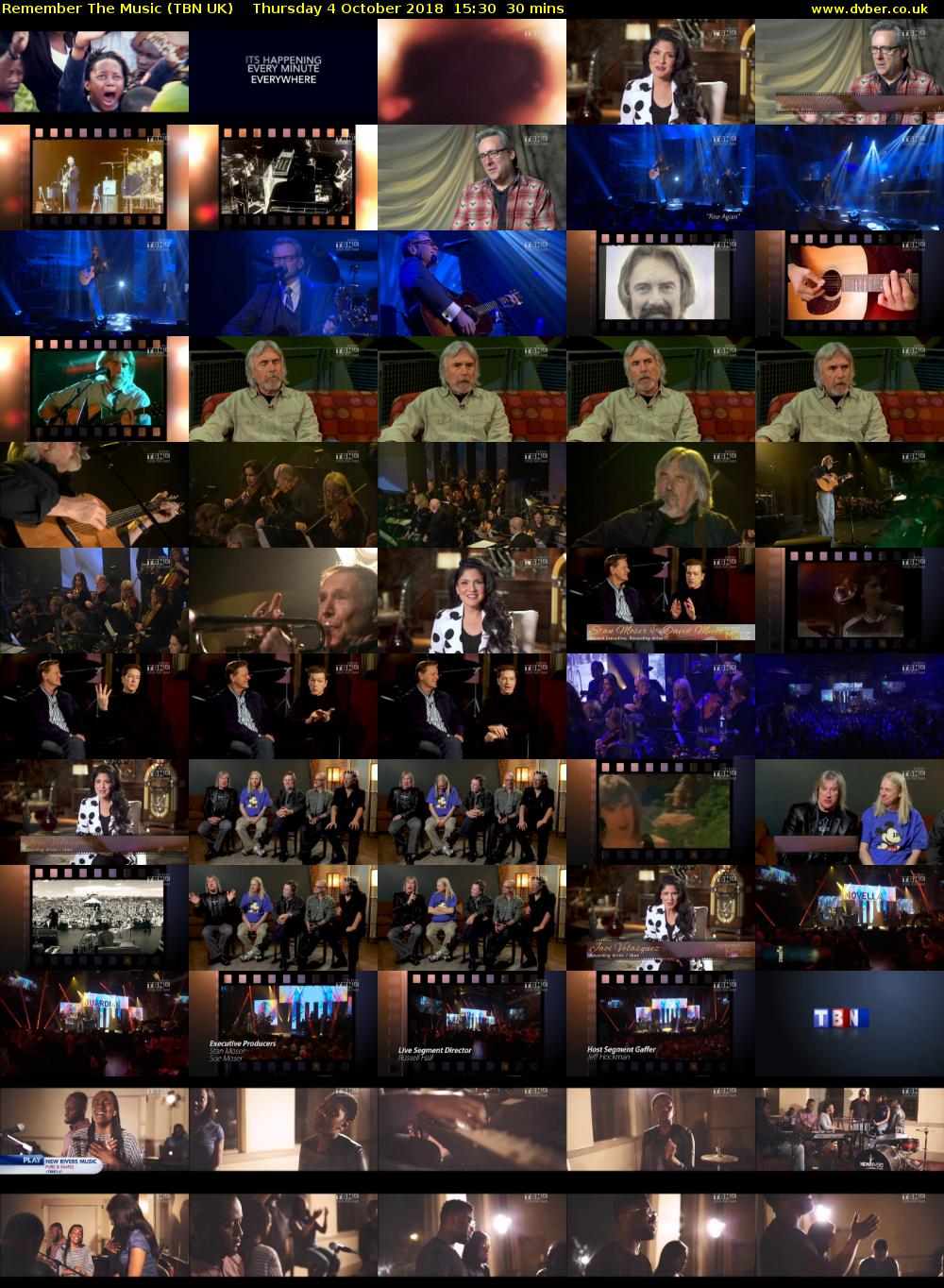 Remember The Music (TBN UK) Thursday 4 October 2018 15:30 - 16:00