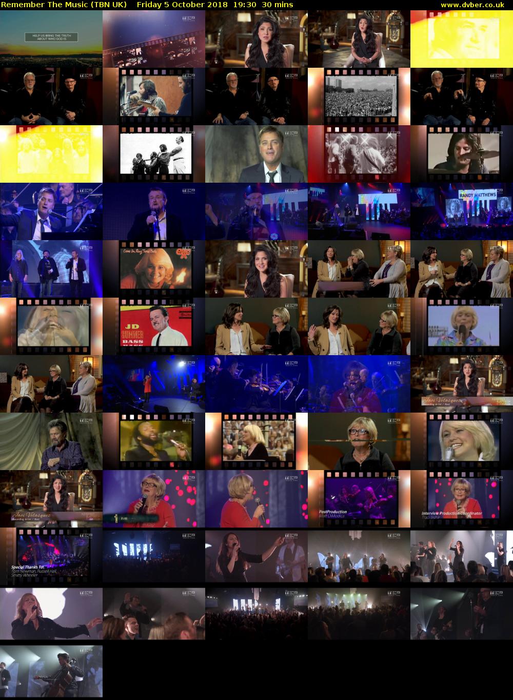 Remember The Music (TBN UK) Friday 5 October 2018 19:30 - 20:00