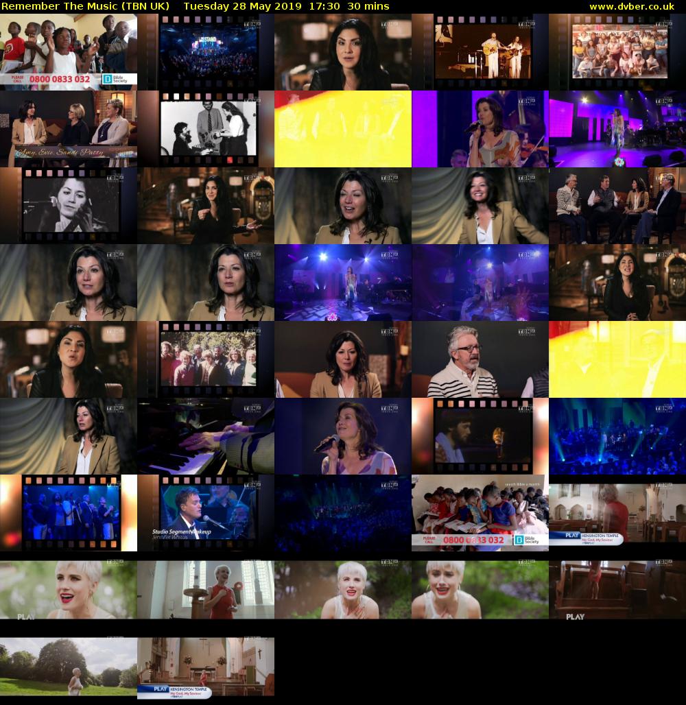 Remember The Music (TBN UK) Tuesday 28 May 2019 17:30 - 18:00