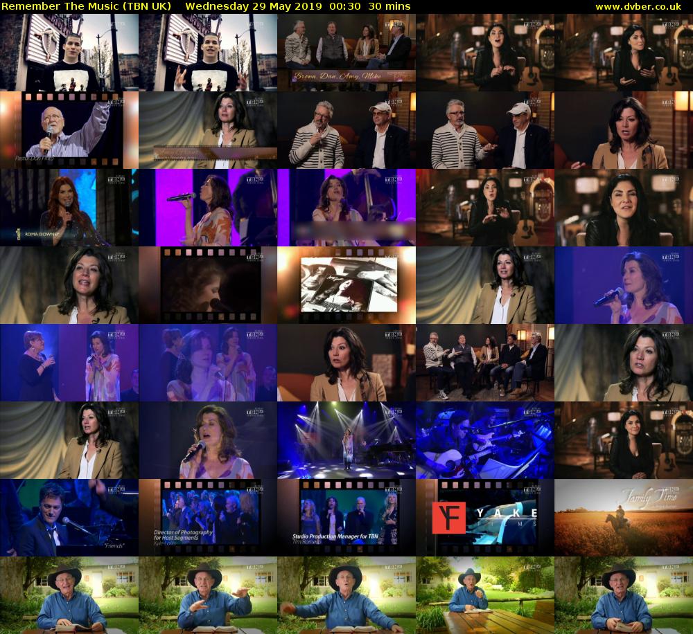 Remember The Music (TBN UK) Wednesday 29 May 2019 00:30 - 01:00