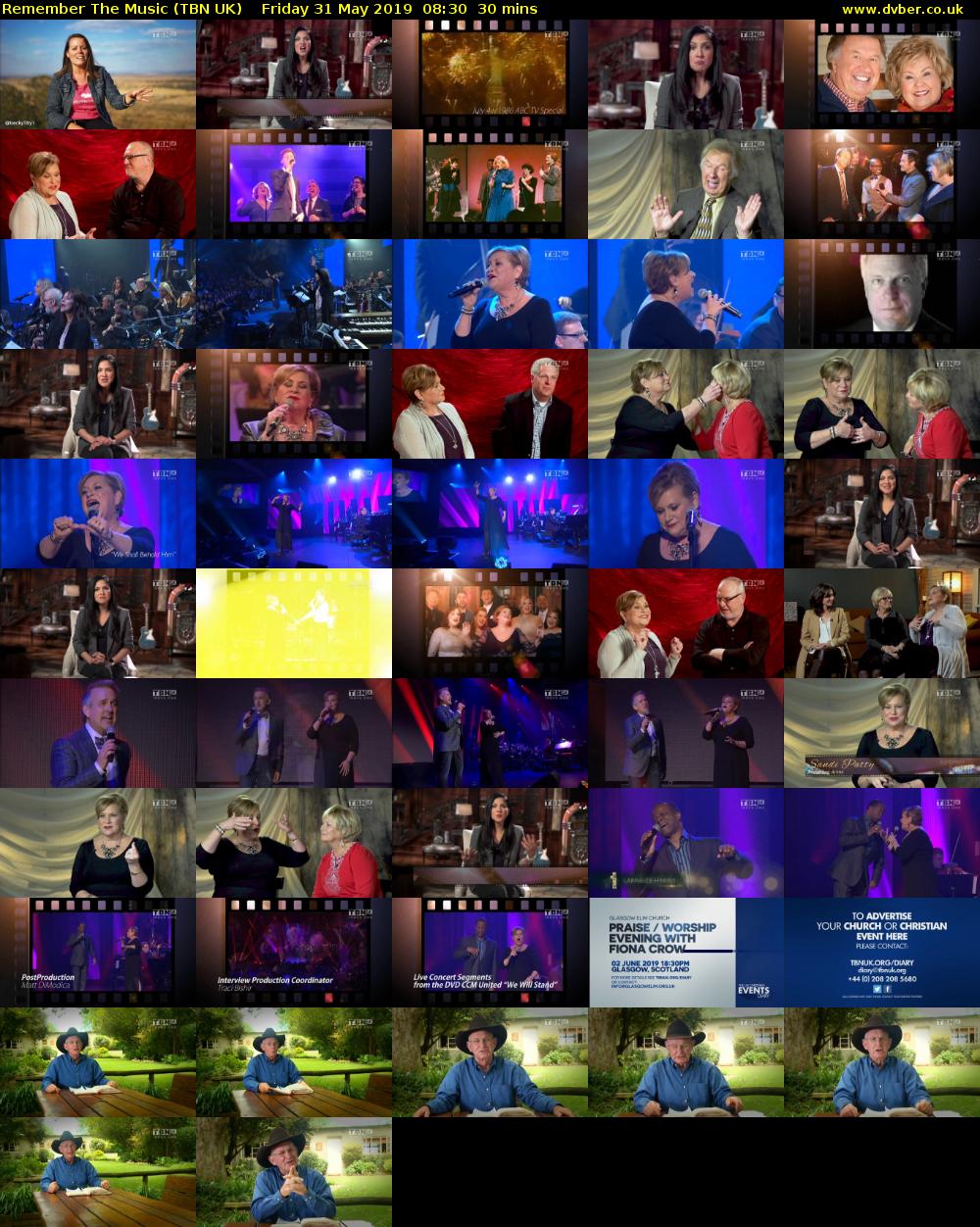 Remember The Music (TBN UK) Friday 31 May 2019 08:30 - 09:00