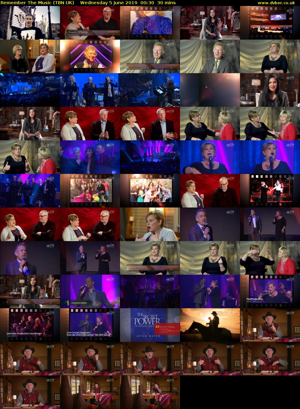 Remember The Music (TBN UK) Wednesday 5 June 2019 00:30 - 01:00