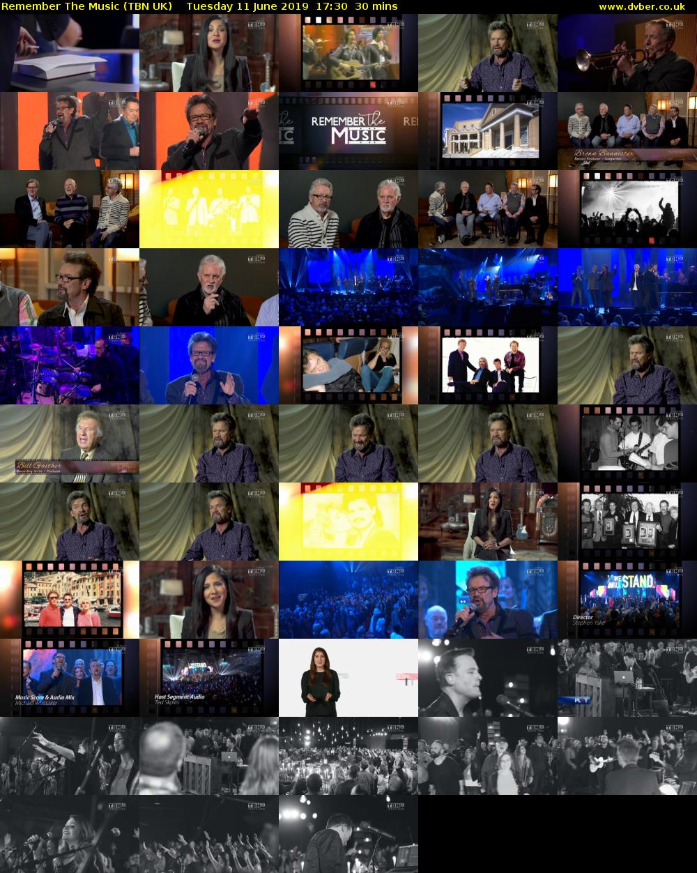 Remember The Music (TBN UK) Tuesday 11 June 2019 17:30 - 18:00