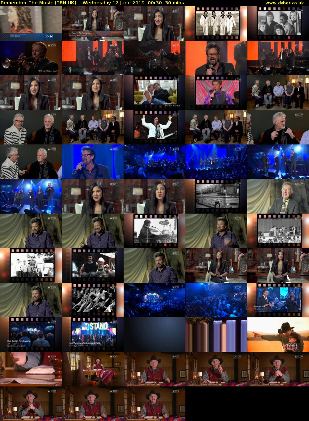 Remember The Music (TBN UK) Wednesday 12 June 2019 00:30 - 01:00
