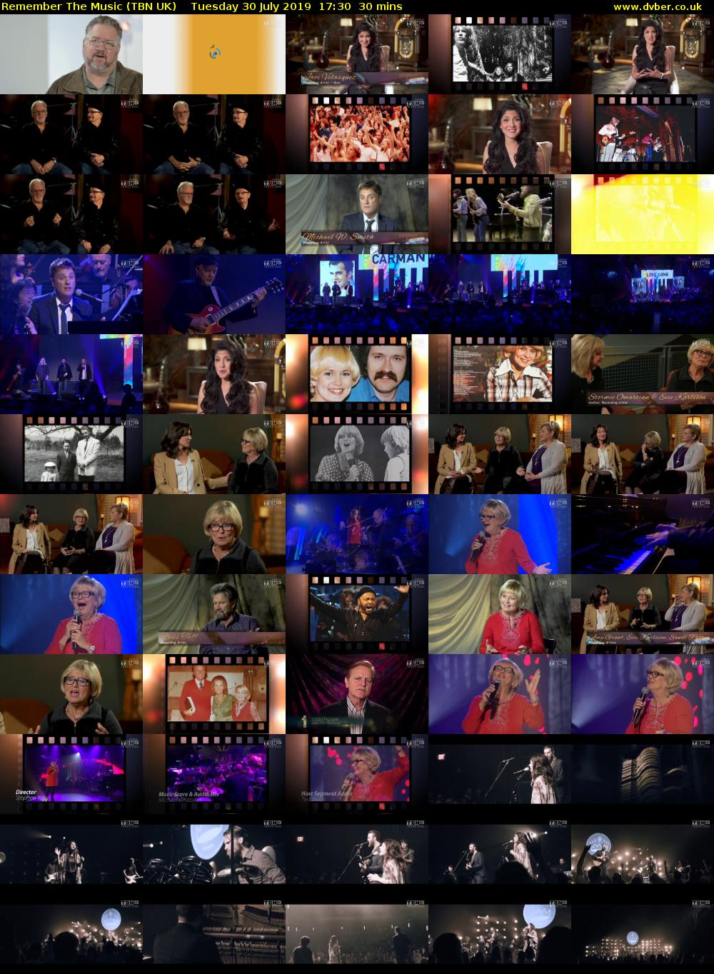 Remember The Music (TBN UK) Tuesday 30 July 2019 17:30 - 18:00