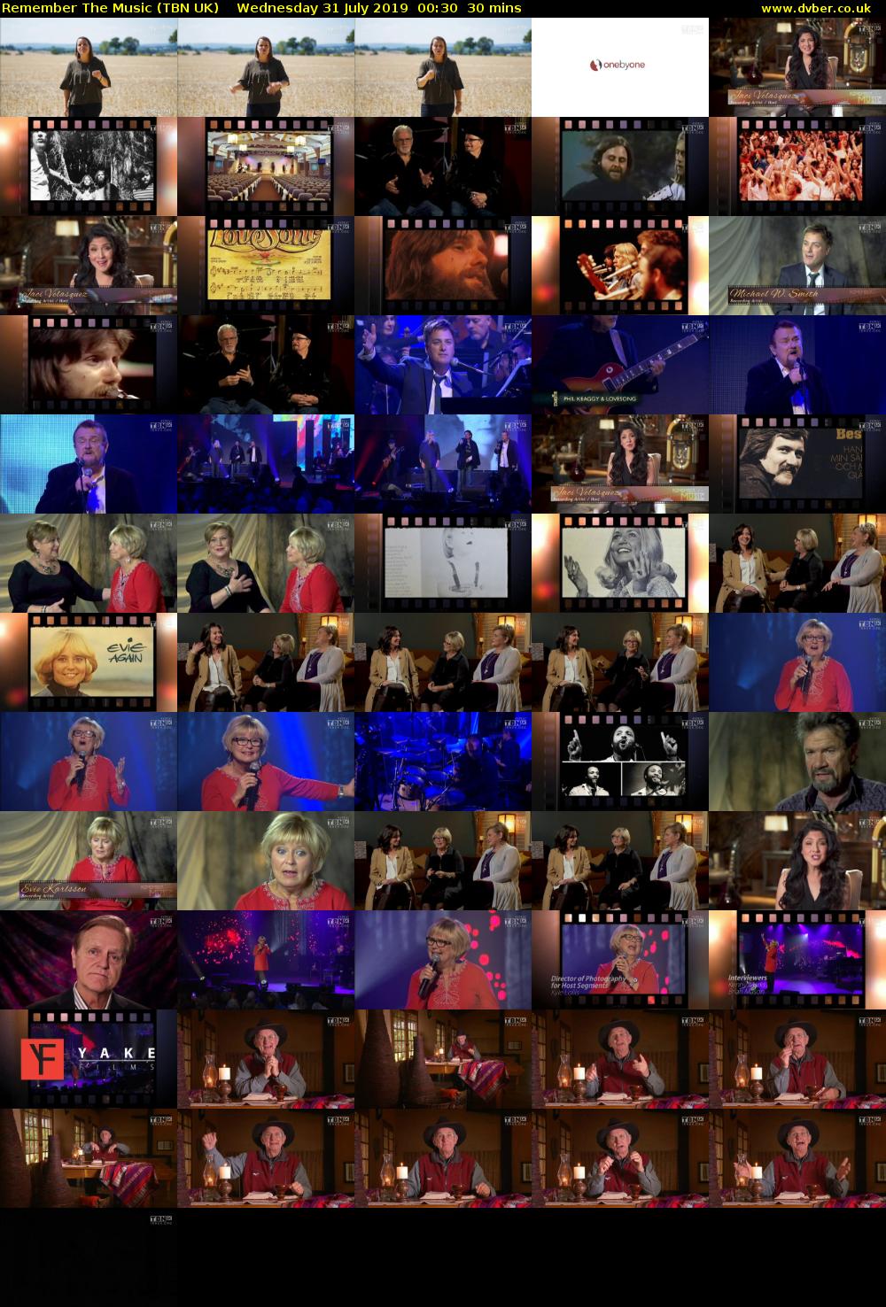 Remember The Music (TBN UK) Wednesday 31 July 2019 00:30 - 01:00