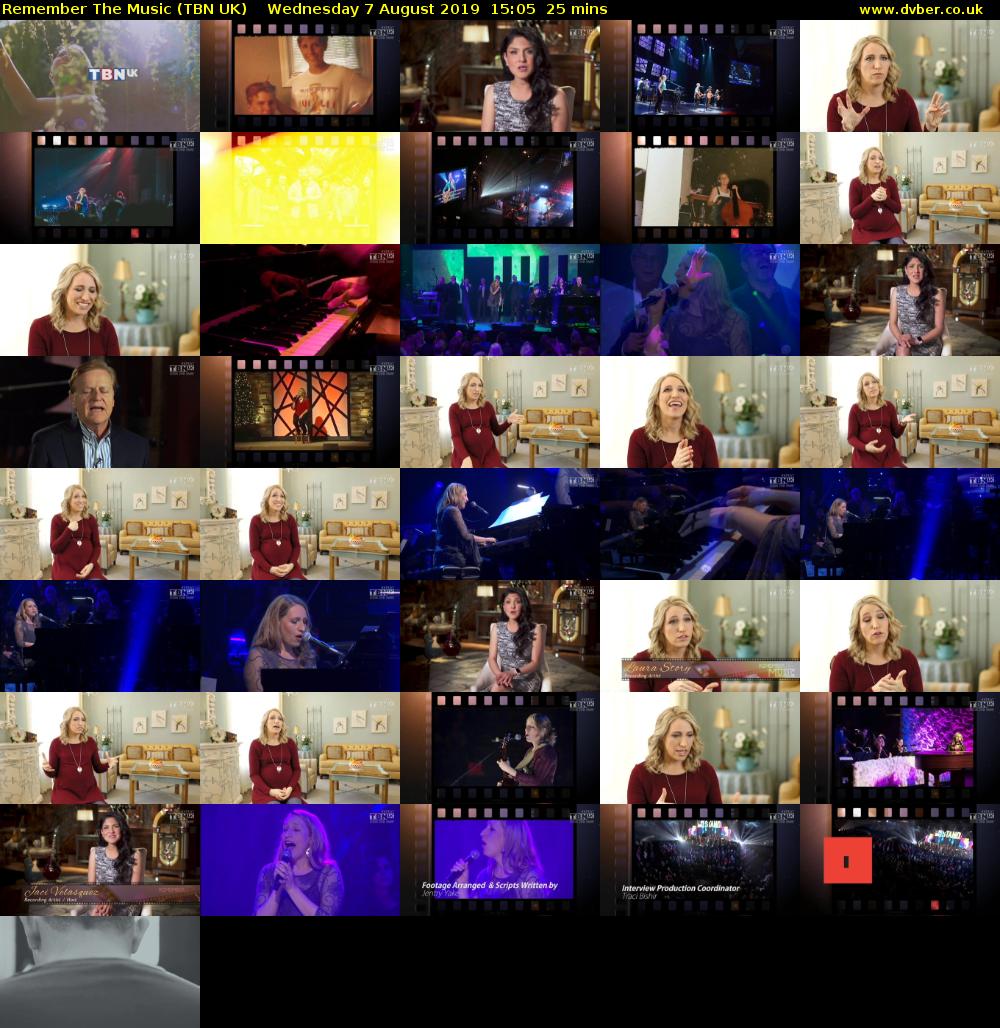 Remember The Music (TBN UK) Wednesday 7 August 2019 15:05 - 15:30