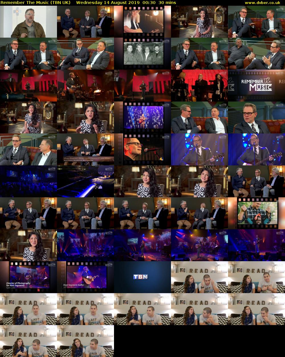 Remember The Music (TBN UK) Wednesday 14 August 2019 00:30 - 01:00