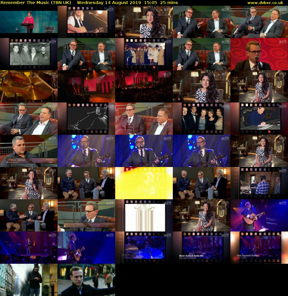 Remember The Music (TBN UK) Wednesday 14 August 2019 15:05 - 15:30