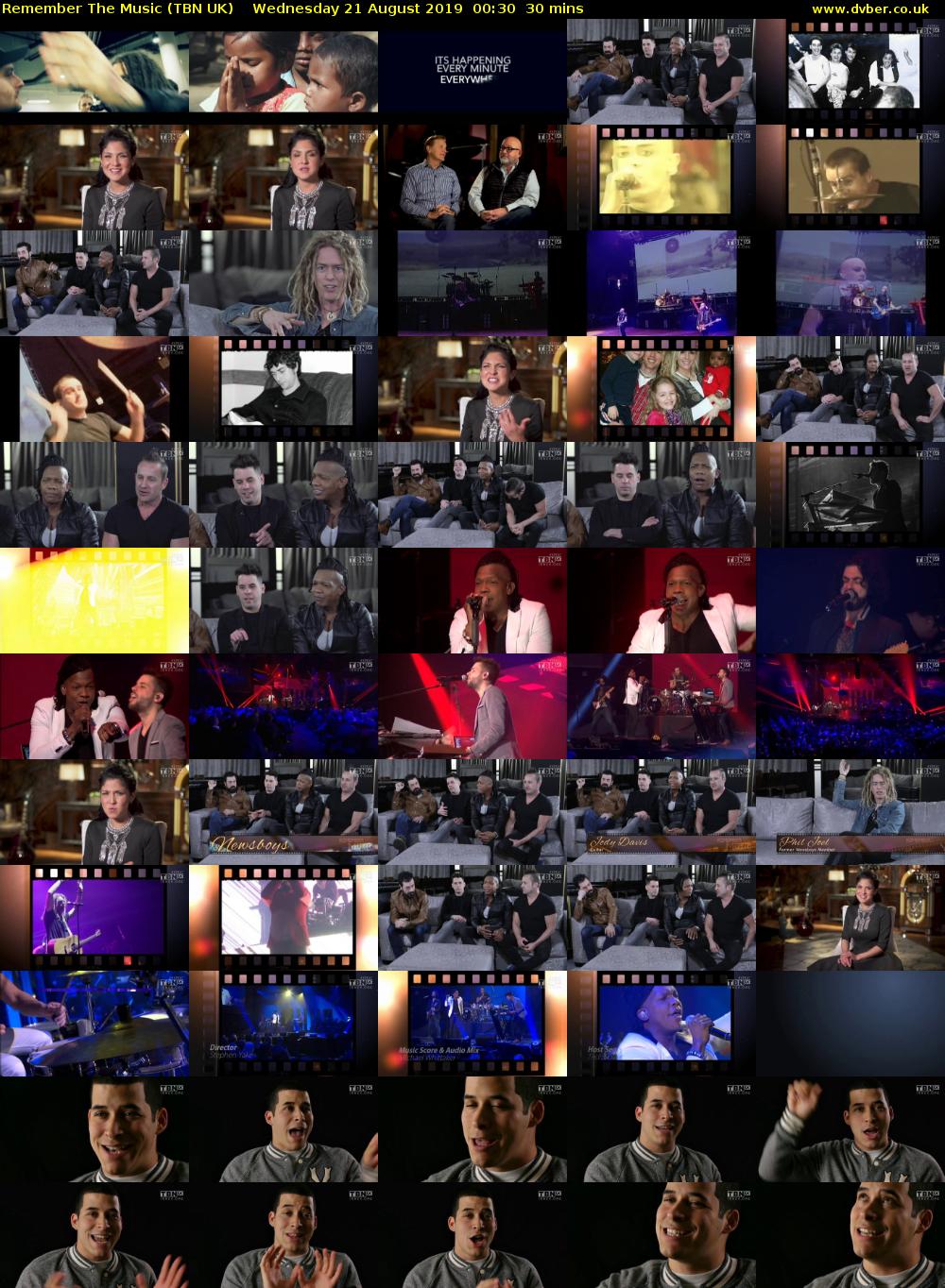 Remember The Music (TBN UK) Wednesday 21 August 2019 00:30 - 01:00