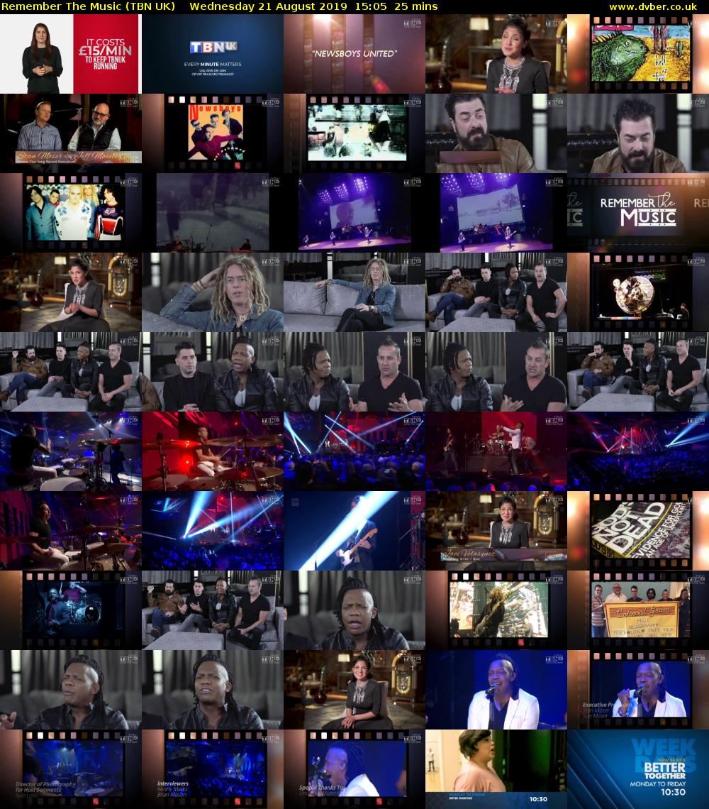 Remember The Music (TBN UK) Wednesday 21 August 2019 15:05 - 15:30