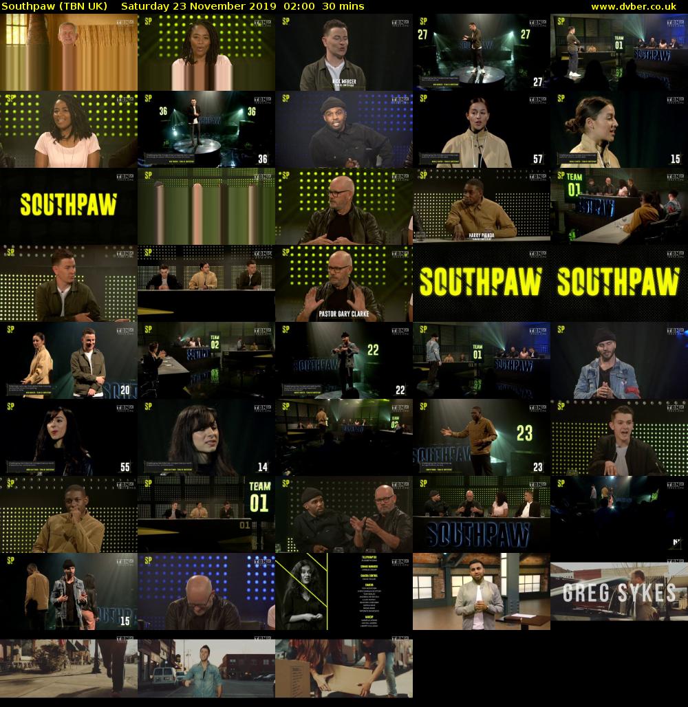 Southpaw (TBN UK) Saturday 23 November 2019 02:00 - 02:30
