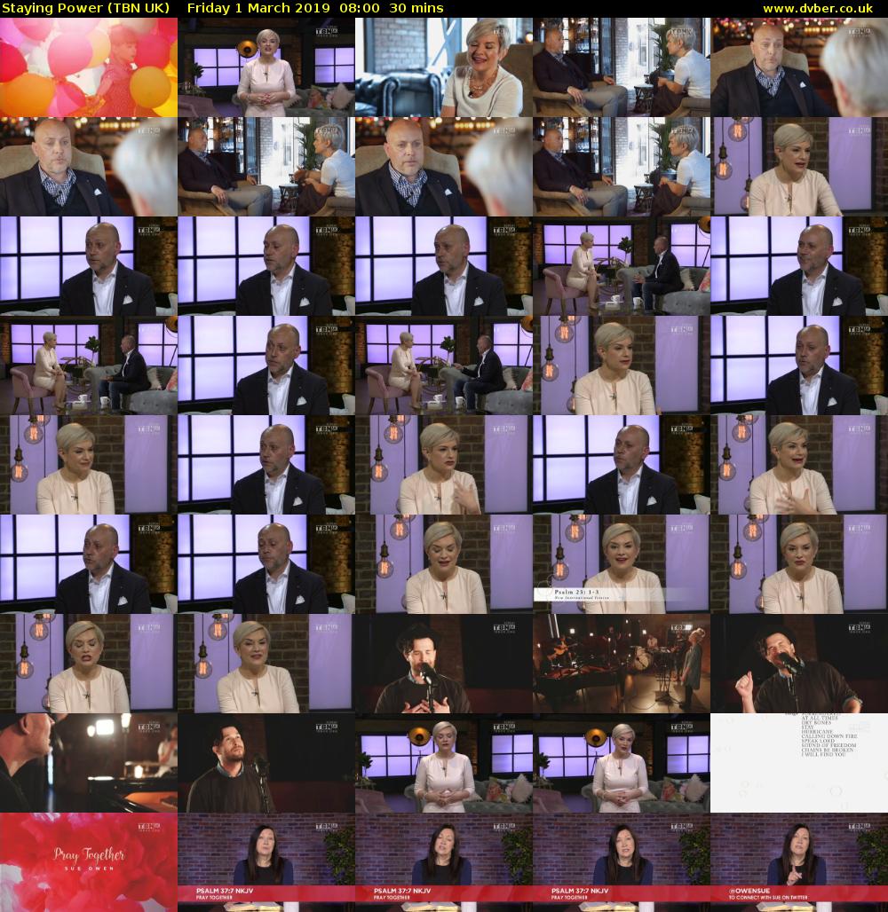 Staying Power (TBN UK) Friday 1 March 2019 08:00 - 08:30