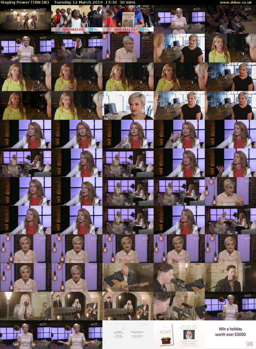 Staying Power (TBN UK) Tuesday 12 March 2019 17:30 - 18:00