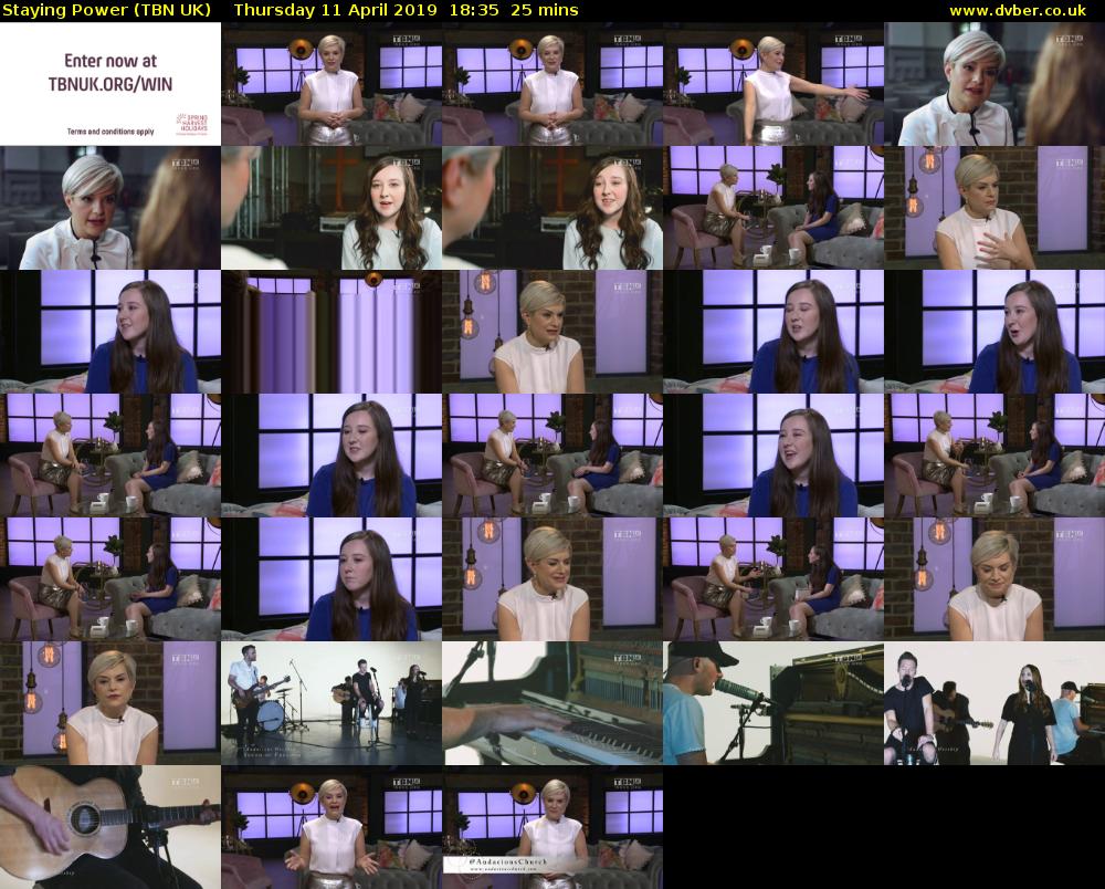 Staying Power (TBN UK) Thursday 11 April 2019 18:35 - 19:00