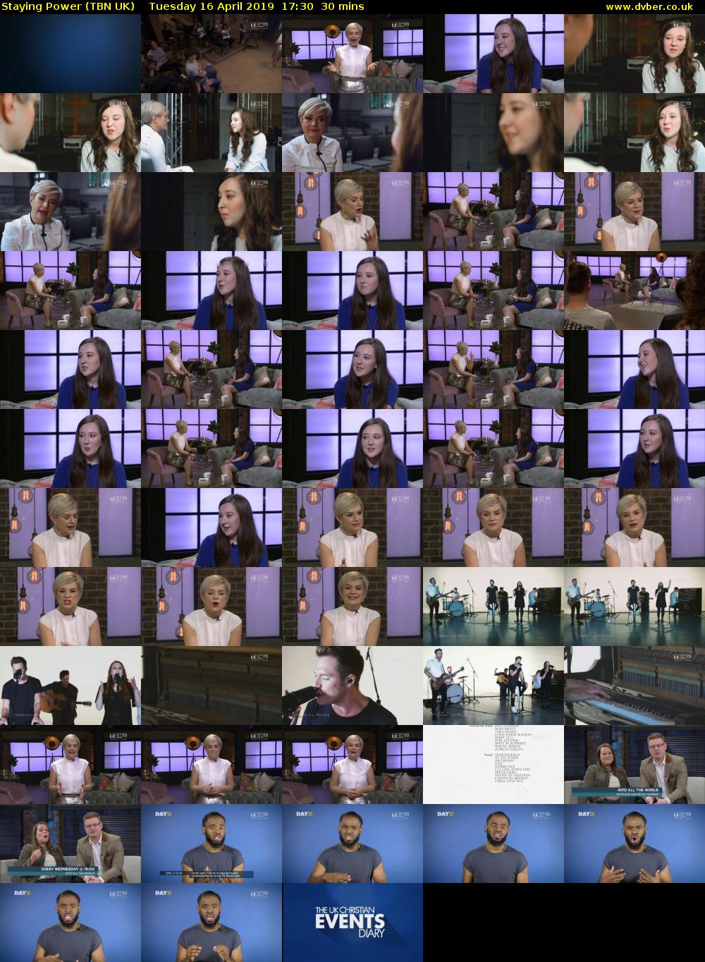 Staying Power (TBN UK) Tuesday 16 April 2019 17:30 - 18:00