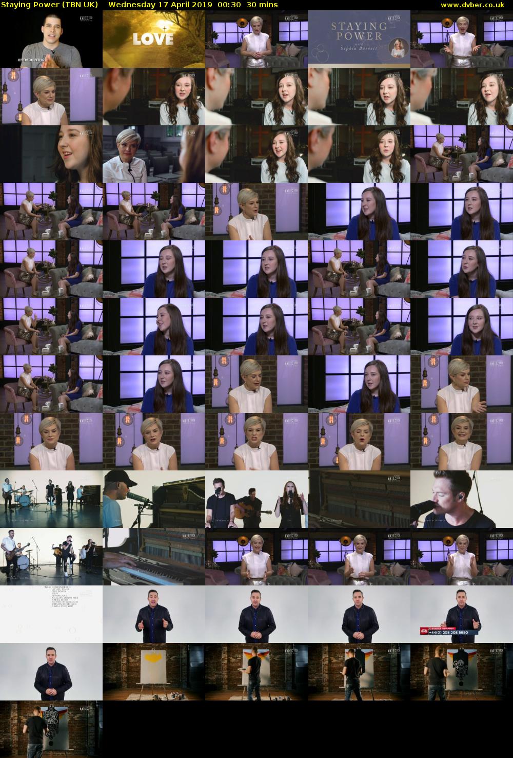 Staying Power (TBN UK) Wednesday 17 April 2019 00:30 - 01:00
