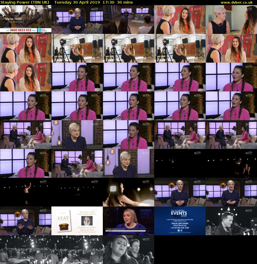 Staying Power (TBN UK) Tuesday 30 April 2019 17:30 - 18:00