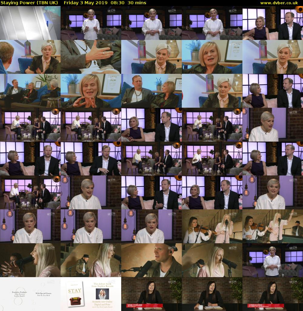 Staying Power (TBN UK) Friday 3 May 2019 08:30 - 09:00