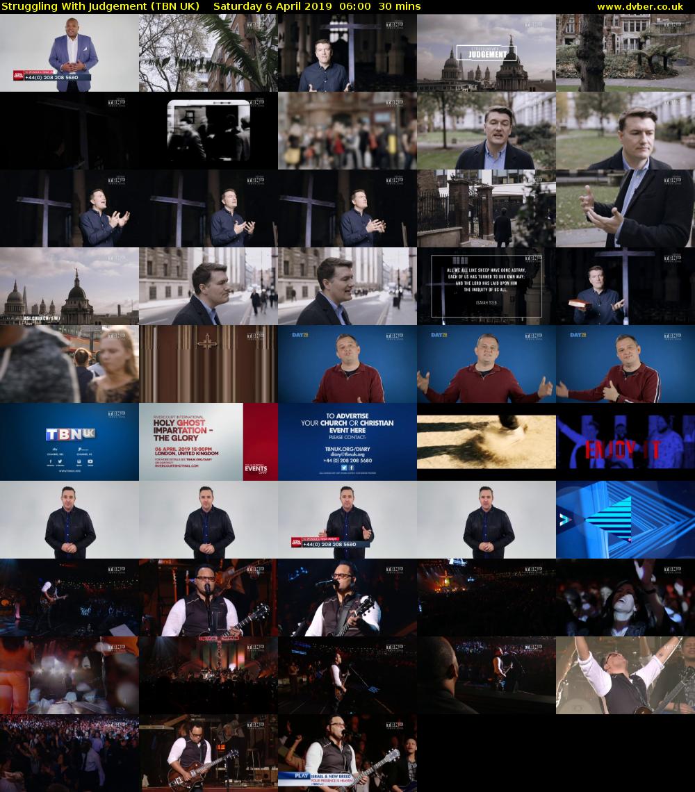 Struggling With Judgement (TBN UK) Saturday 6 April 2019 06:00 - 06:30