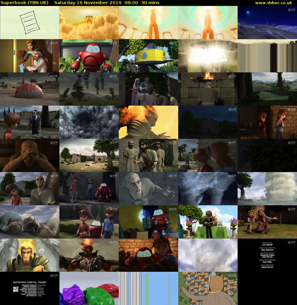 Superbook (TBN UK) Saturday 16 November 2019 08:00 - 08:30