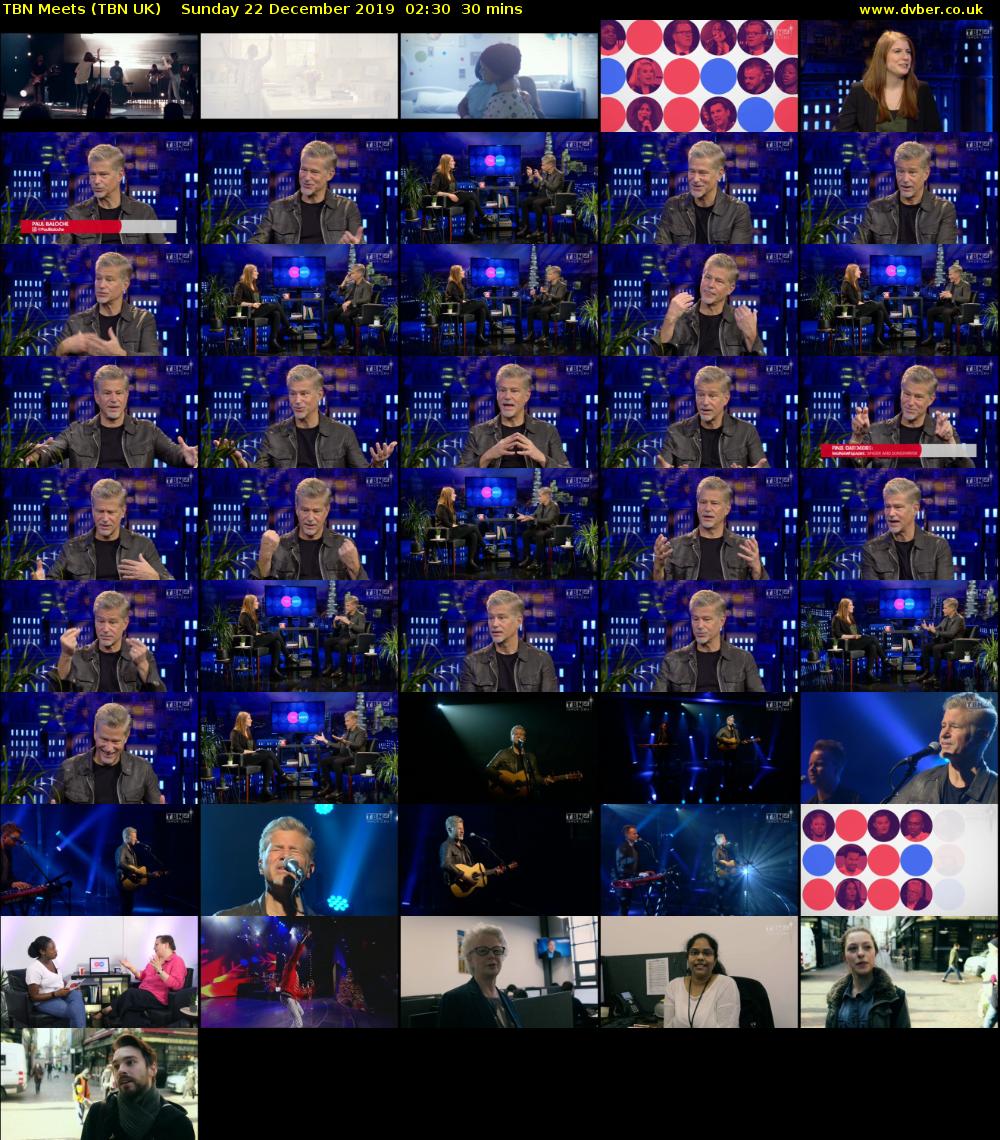 TBN Meets (TBN UK) Sunday 22 December 2019 02:30 - 03:00