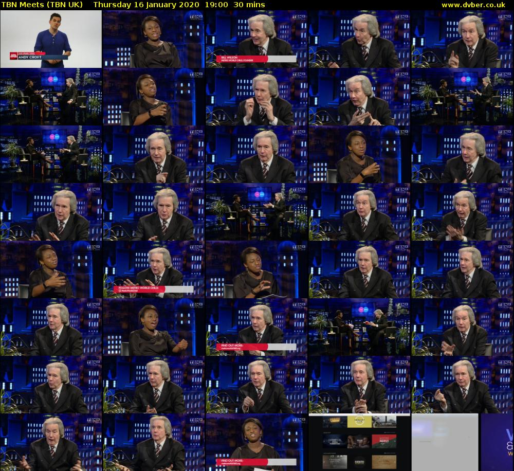 TBN Meets (TBN UK) Thursday 16 January 2020 19:00 - 19:30