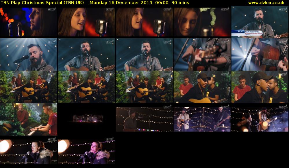 TBN Play Christmas Special (TBN UK) Monday 16 December 2019 00:00 - 00:30