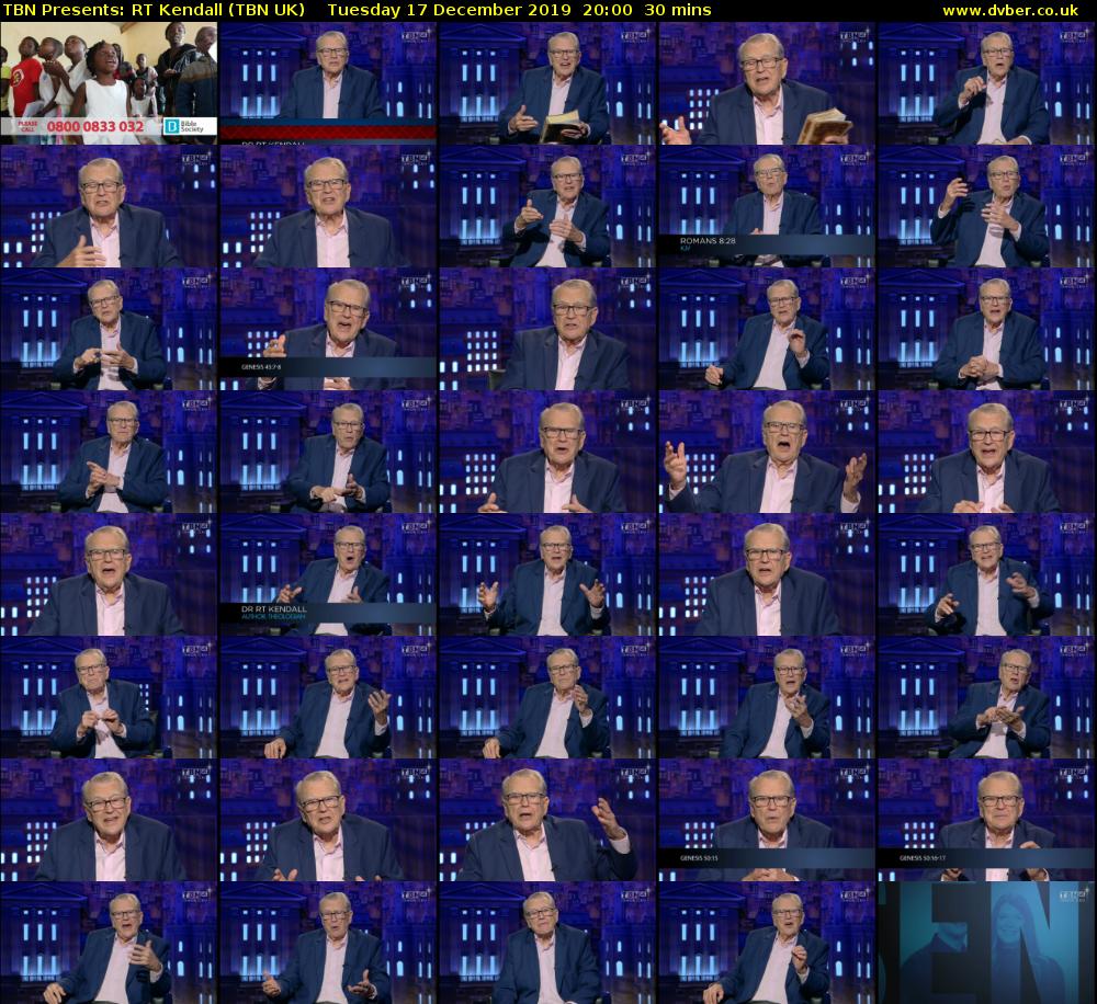 TBN Presents: RT Kendall (TBN UK) Tuesday 17 December 2019 20:00 - 20:30