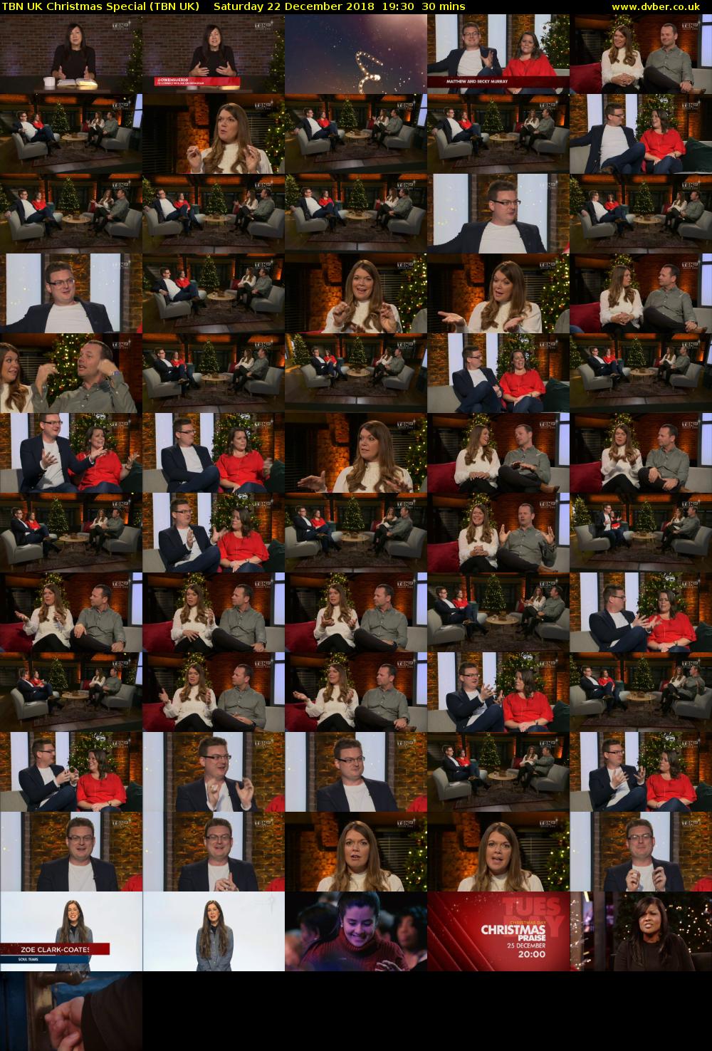 TBN UK Christmas Special (TBN UK) Saturday 22 December 2018 19:30 - 20:00