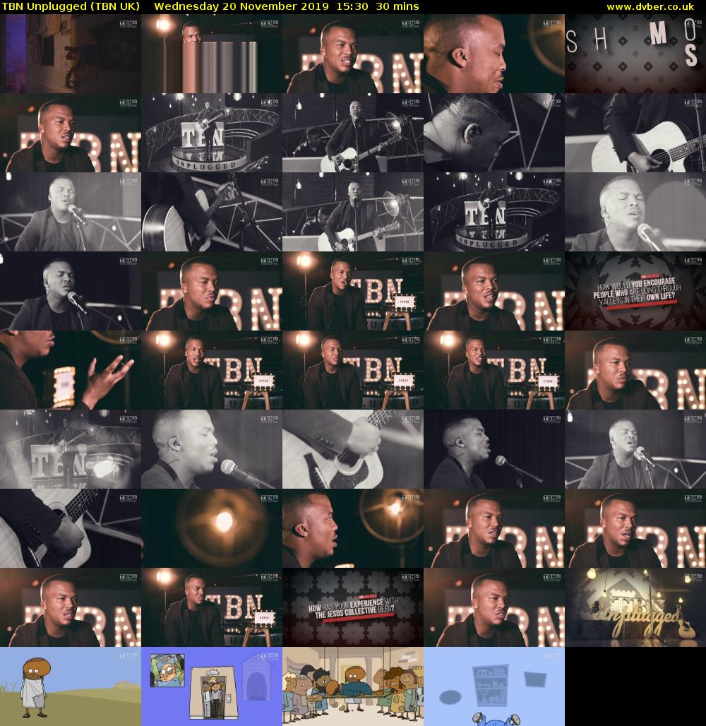 TBN Unplugged (TBN UK) Wednesday 20 November 2019 15:30 - 16:00