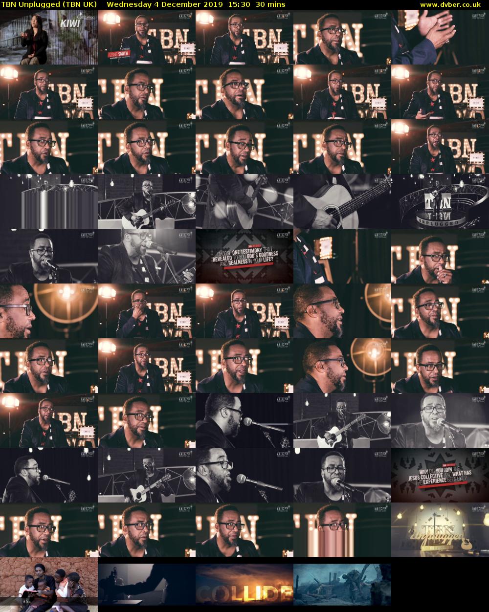 TBN Unplugged (TBN UK) Wednesday 4 December 2019 15:30 - 16:00