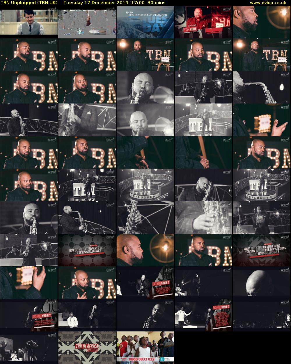TBN Unplugged (TBN UK) Tuesday 17 December 2019 17:00 - 17:30