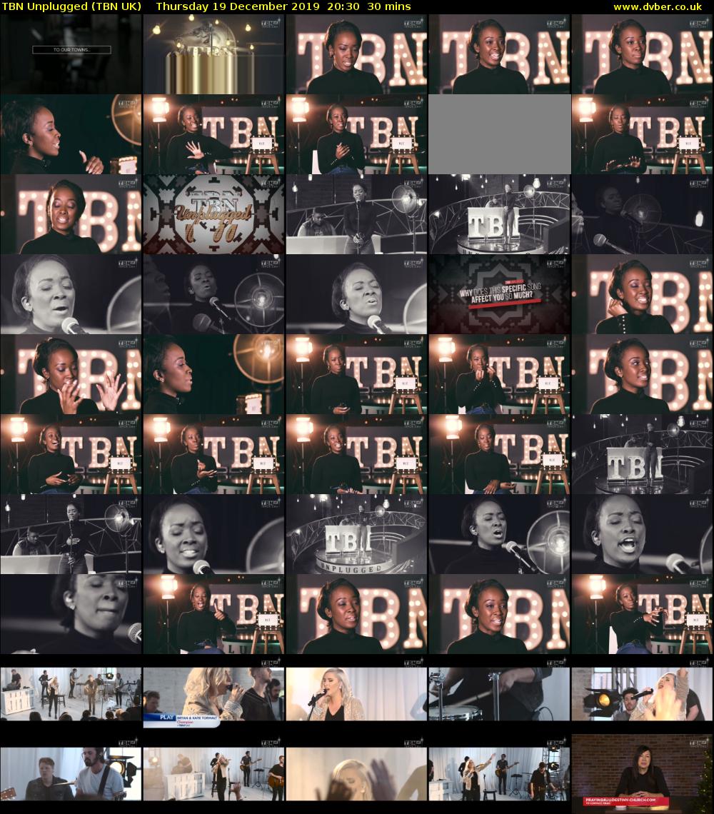 TBN Unplugged (TBN UK) Thursday 19 December 2019 20:30 - 21:00