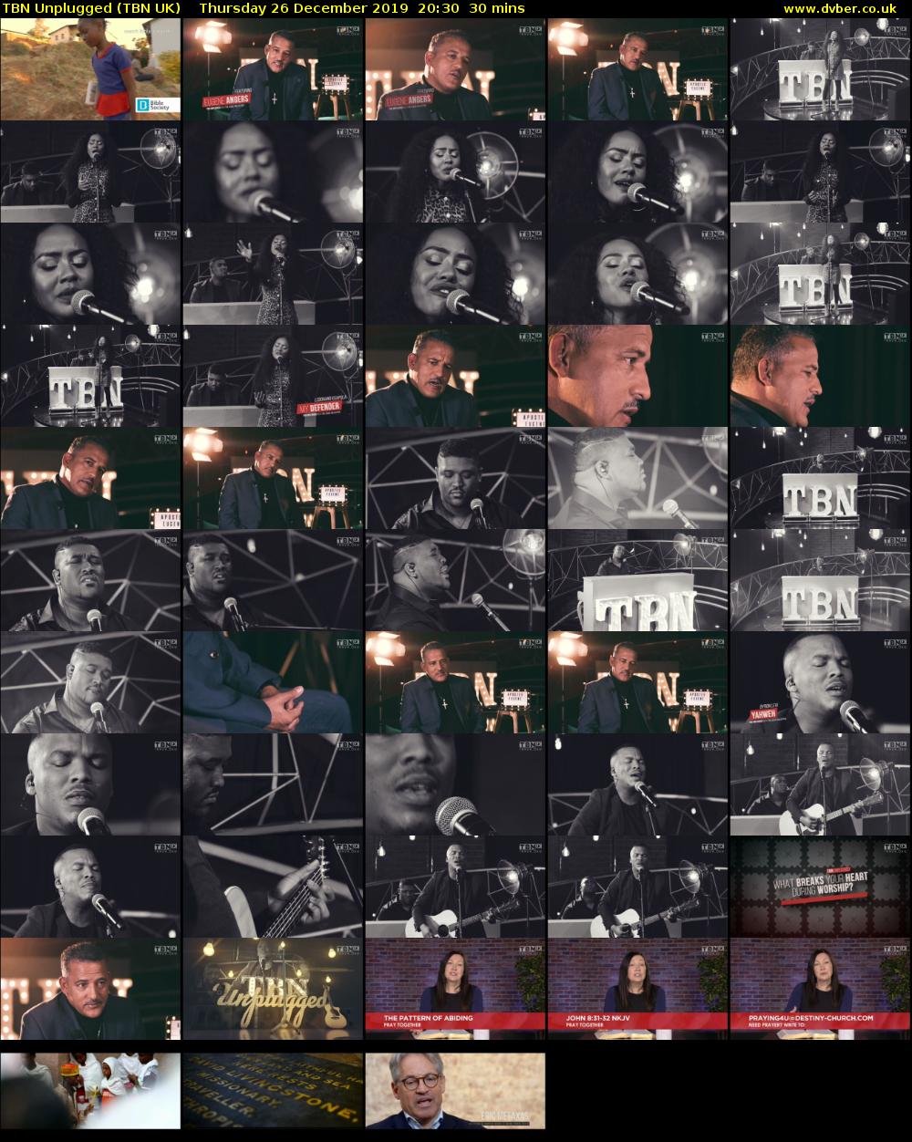 TBN Unplugged (TBN UK) Thursday 26 December 2019 20:30 - 21:00